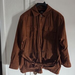 Vintage Weatherproof Micro Suede Brown Men's Lined Jacket Size M